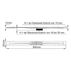 ACO ShowerDrain S+ Duschrinnenprofil Stripes 80 Cm -Badwelt Verkauf aco showerdrain s duschrinnenprofil stripes 80 10055165