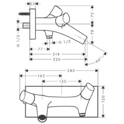AXOR Starck Organic Wannenthermostat AP, DN15