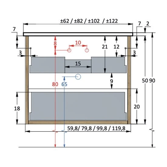 Pianura Lucia Badmöbel Set 82 Cm Mit LED-Lichtspiegel 6 Pianura Lucia Badmöbel Set 82 Cm Mit LED-Lichtspiegel – Bild 4