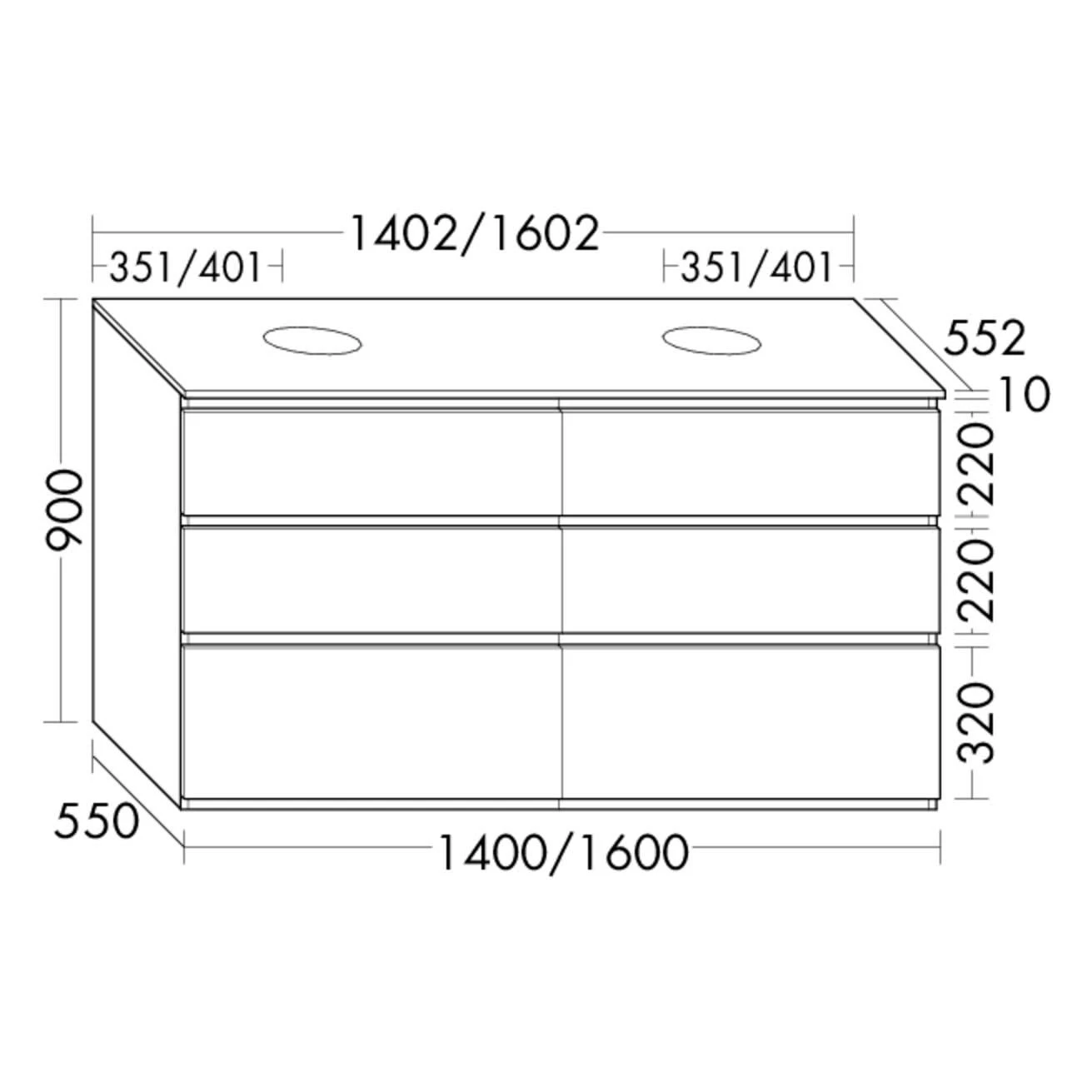 Burgbad Lin20 Waschtischunterschrank Mit Konsolenplatte 140 Cm, 6 Auszüge, Beckenausschnitt Links Und Rechts 6 Burgbad Lin20 Waschtischunterschrank Mit Konsolenplatte 140 Cm, 6 Auszüge, Beckenausschnitt Links Und Rechts – Bild 4