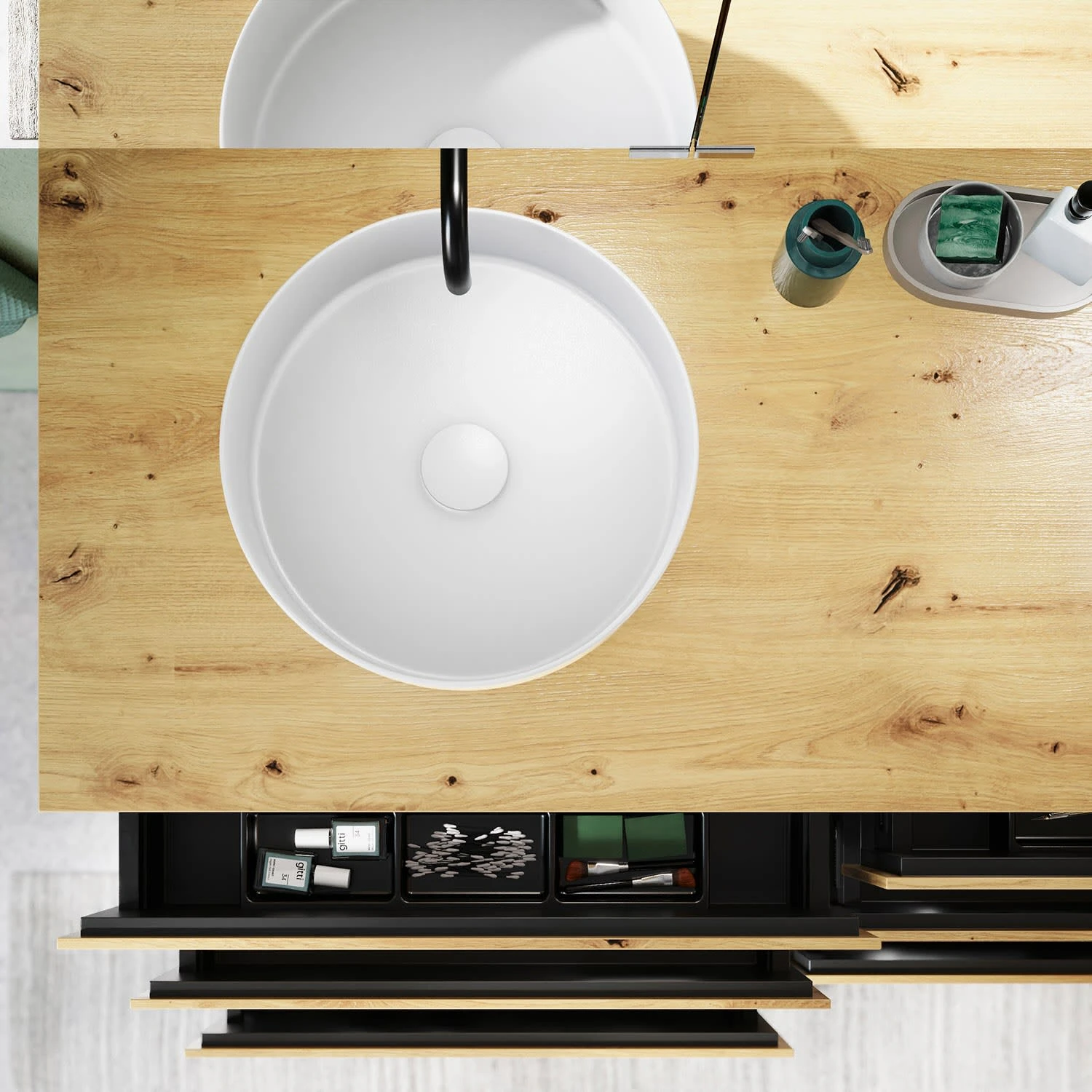 Burgbad Lin20 Waschtischunterschrank Mit Konsolenplatte 140 Cm, 6 Auszüge, Beckenausschnitt Links Und Rechts 8 Burgbad Lin20 Waschtischunterschrank Mit Konsolenplatte 140 Cm, 6 Auszüge, Beckenausschnitt Links Und Rechts – Bild 6