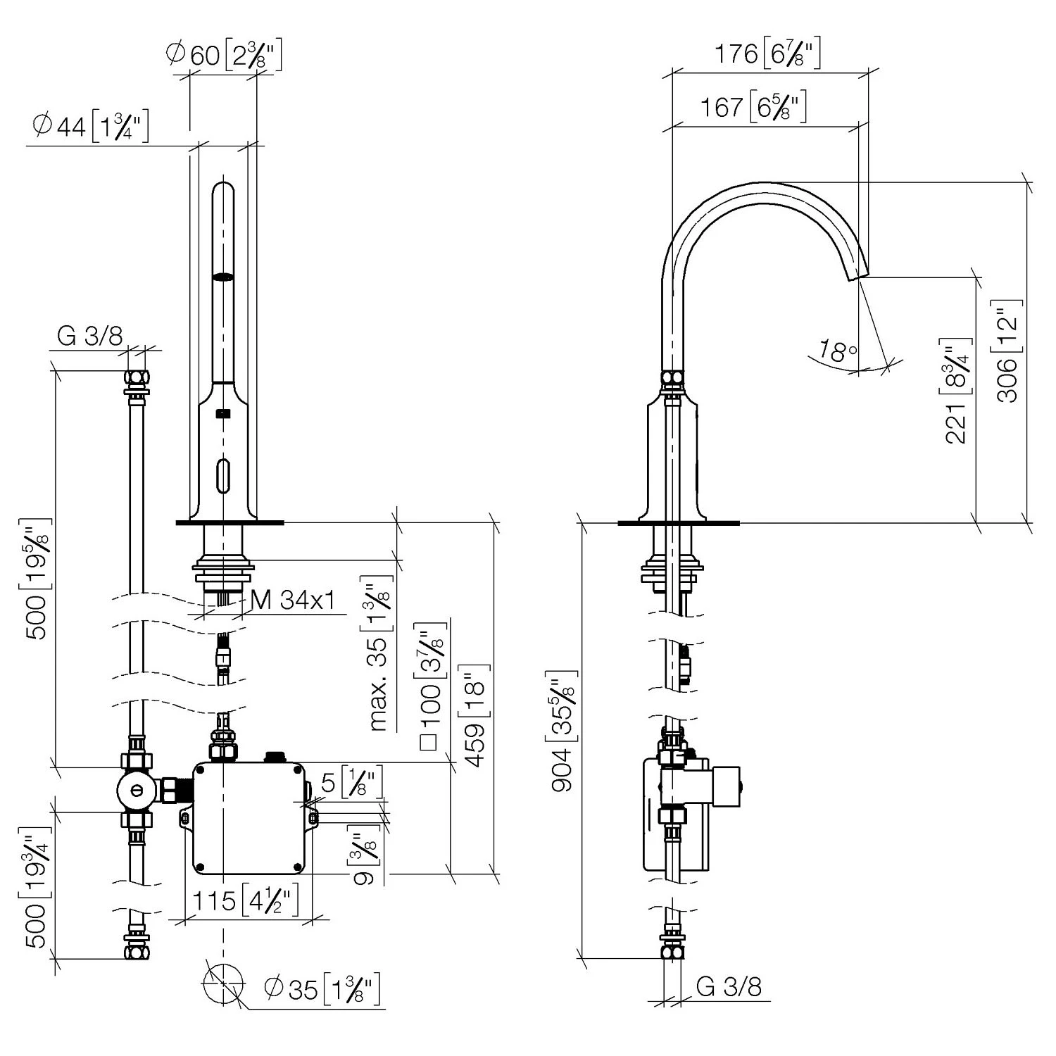 Dornbracht VAIA Waschtischarmatur Mit Infrarot-Sensorik, Batterie- Und Netzbetrieb 4 Dornbracht VAIA Waschtischarmatur Mit Infrarot-Sensorik, Batterie- Und Netzbetrieb – Bild 2