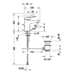Duravit Wave Einhebel-Waschtischarmatur S Mit Zugstangen-Ablaufgarnitur