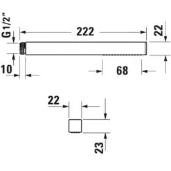 Duravit Stabhandbrause Eckig