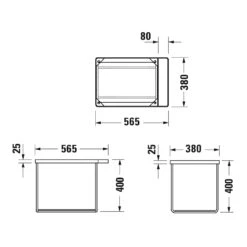 Duravit DuraSquare Metallkonsole, Wandhängend 56,5 X 38,1 Cm