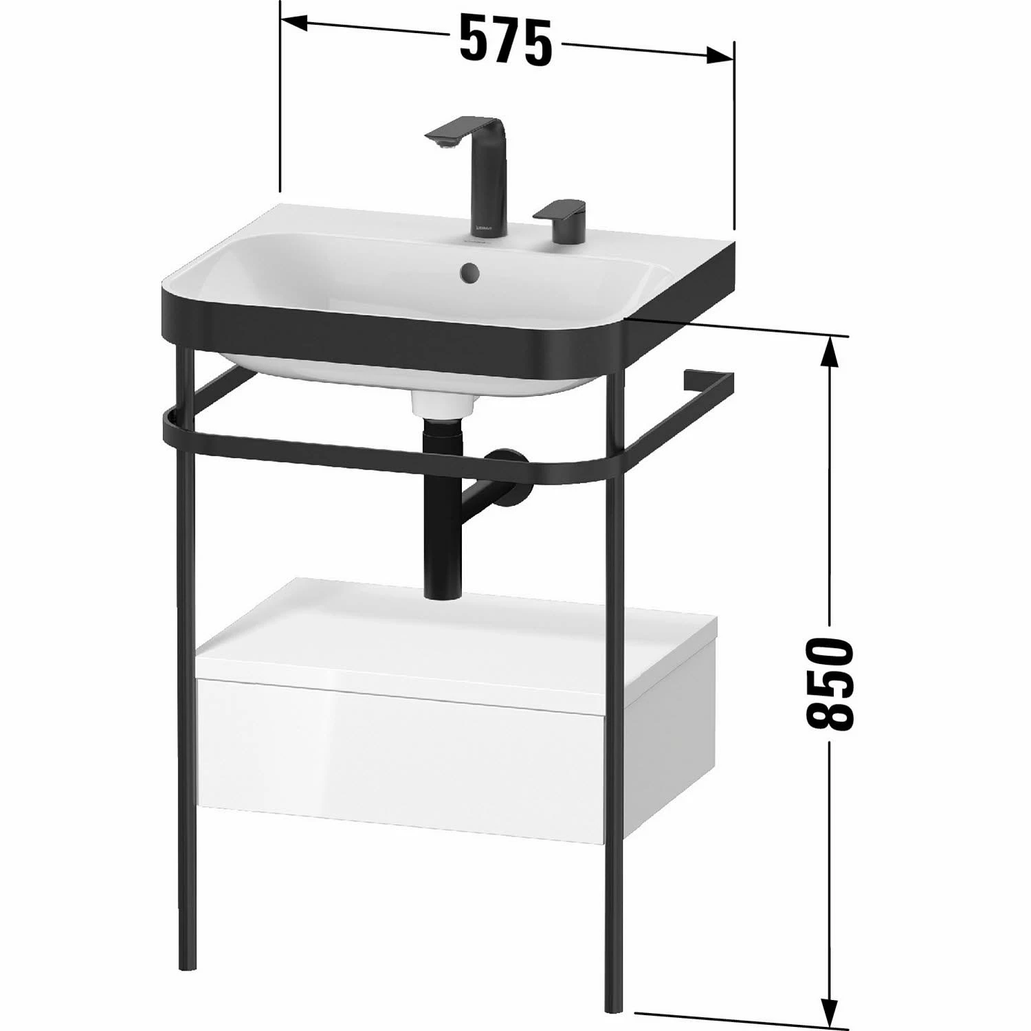 Duravit Happy D.2 Plus C-bonded Waschtisch Ohne Hahnloch, 57,5 X 49 Cm, Mit 1 Schubkasten, Mit Zusatzmodul "A" 3 Duravit Happy D.2 Plus C-bonded Waschtisch Ohne Hahnloch, 57,5 X 49 Cm, Mit 1 Schubkasten, Mit Zusatzmodul "A"