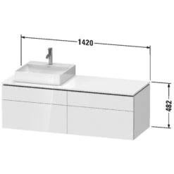 Duravit L-Cube Konsolenwaschtischunterbau Mit 4 Auszügen, 142 X 55 Cm, Für Waschtisch Rechts, Mit Zusatzmodul "C" -Badwelt Verkauf duravit l cube badmoebel waschtischunterschraenke wandhaengende 8376352