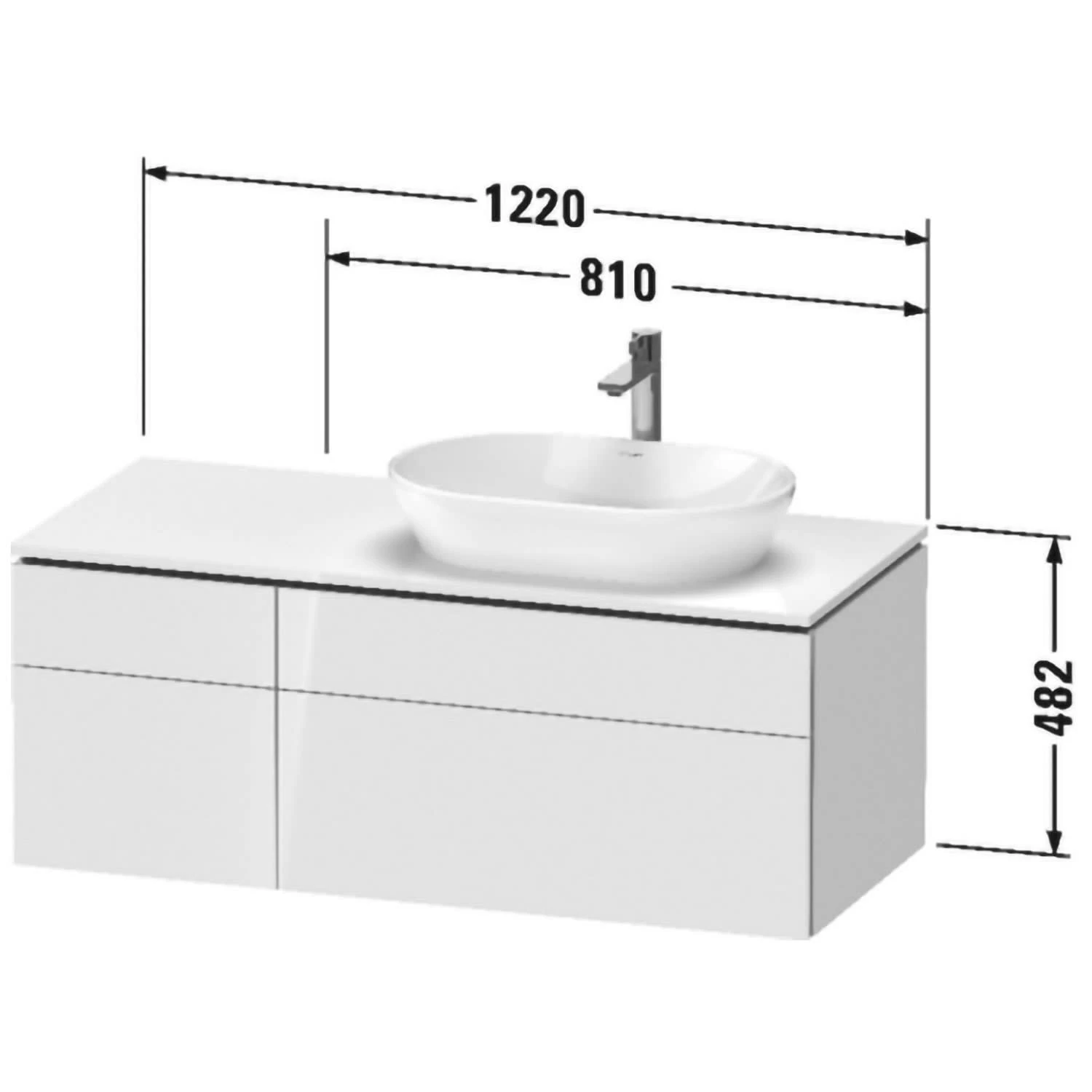 Duravit L-Cube Konsolenwaschtischunterbau Mit 4 Auszügen, 122 X 55 Cm, Für Waschtisch Rechts, Mit Zusatzmodul "G" 5 Duravit L-Cube Konsolenwaschtischunterbau Mit 4 Auszügen, 122 X 55 Cm, Für Waschtisch Rechts, Mit Zusatzmodul "G" – Bild 3