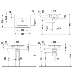 Duravit ME By Starck Möbelwaschtisch 53 Cm Ohne Hahnloch