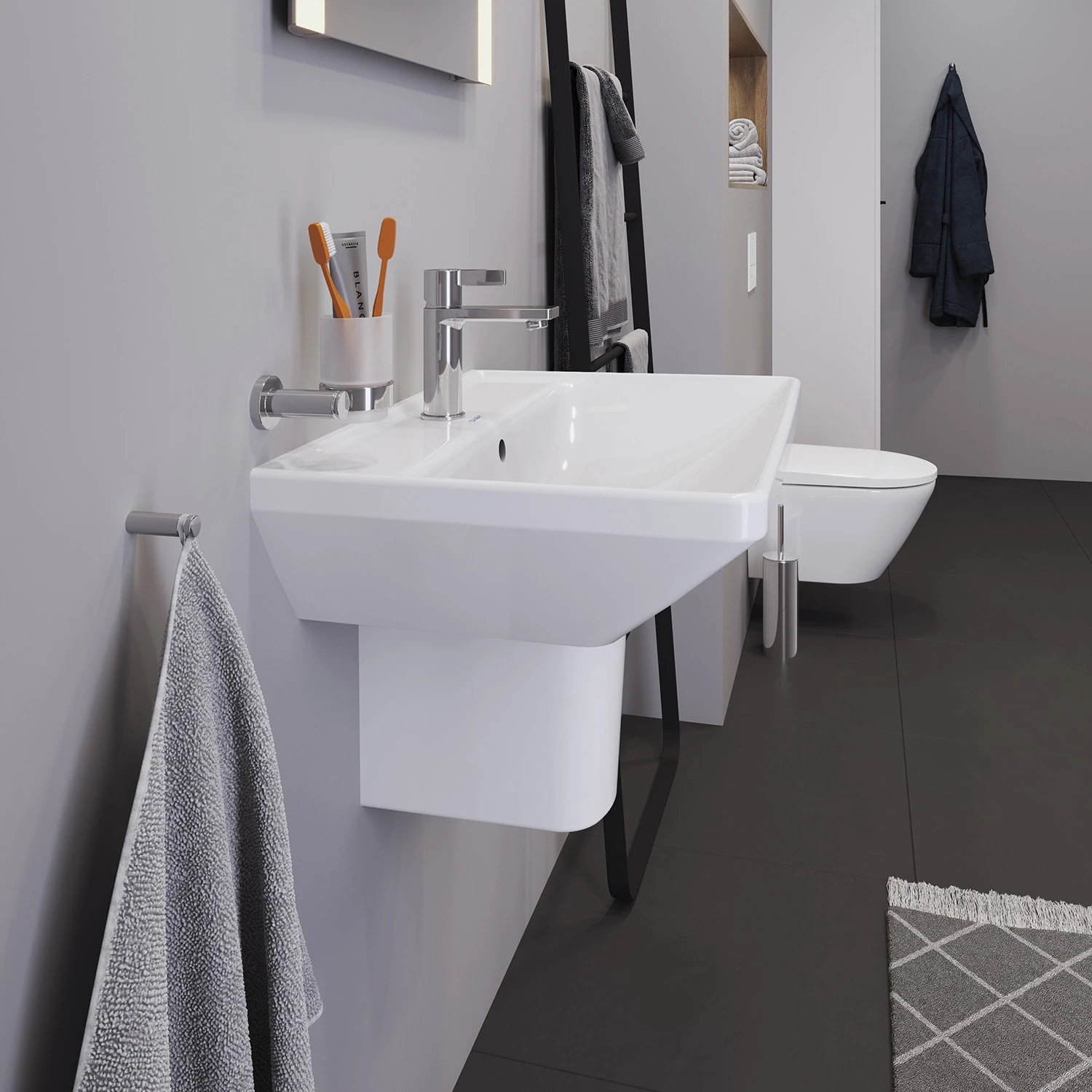 Duravit D-Neo Waschtisch 65 Cm, Mit 1 Hahnloch Und Überlauf 7 Duravit D-Neo Waschtisch 65 Cm, Mit 1 Hahnloch Und Überlauf – Bild 5