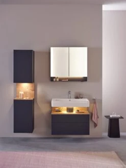 Duravit Qatego Konsolenwaschtischunterbau Mit Zwei Ausschnitten 140 X 60 Cm, 4 Auszüge, Mit LED Beleuchtung -Badwelt Verkauf duravit qatego badmoebel waschtischunterbauten konsolenwaschtischunterbau mit 12162461