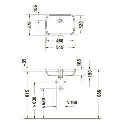 Duravit Qatego Einbauwaschtisch 48 X 32 Cm -Badwelt Verkauf duravit qatego waschtische einbauwaschtisch 48 x 11077810