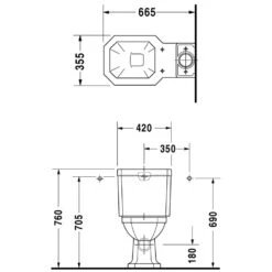 Duravit 1930 Stand WC-Kombination Tiefspüler -Badwelt Verkauf duravit serie 1930 wc stand kombination 706072
