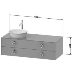 Duravit White Tulip Konsolenwaschtischunterbau Mit Ausschnitt Mittig 130 X 40,8 Cm, 2 Auszüge Mit Griffen, Mit LED-Licht 11 Duravit White Tulip Konsolenwaschtischunterbau Mit Ausschnitt Mittig 130 X 40,8 Cm, 2 Auszüge Mit Griffen, Mit LED-Licht -Badwelt Verkauf duravit white tulip badmoebel waschtischunterbauten konsolenwaschtischunterbau 8490703