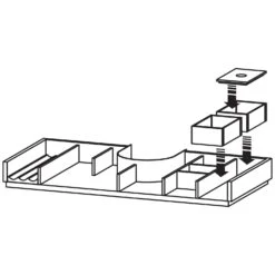 Duravit XViu Waschtischunterbau 160 Cm, Mit 4 Auszügen, Ausschnitt Links, Mit Zusatzmodul "H"
