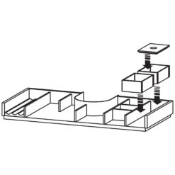 Duravit XViu Waschtischunterbau 160 Cm, Mit 4 Auszügen, 2 Ausschnitte, Mit Zusatzmodul "C"