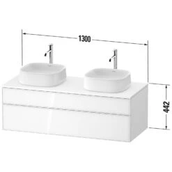 Duravit Zencha Konsolenwaschtischunterbau Mit Zwei Ausschnitten 130 X 44,2 Cm, 2 Auszüge, Mit Zusatzmodul "E" -Badwelt Verkauf duravit zencha badmoebel waschtischunterbauten konsolenwaschtischunterbau mit 8642659