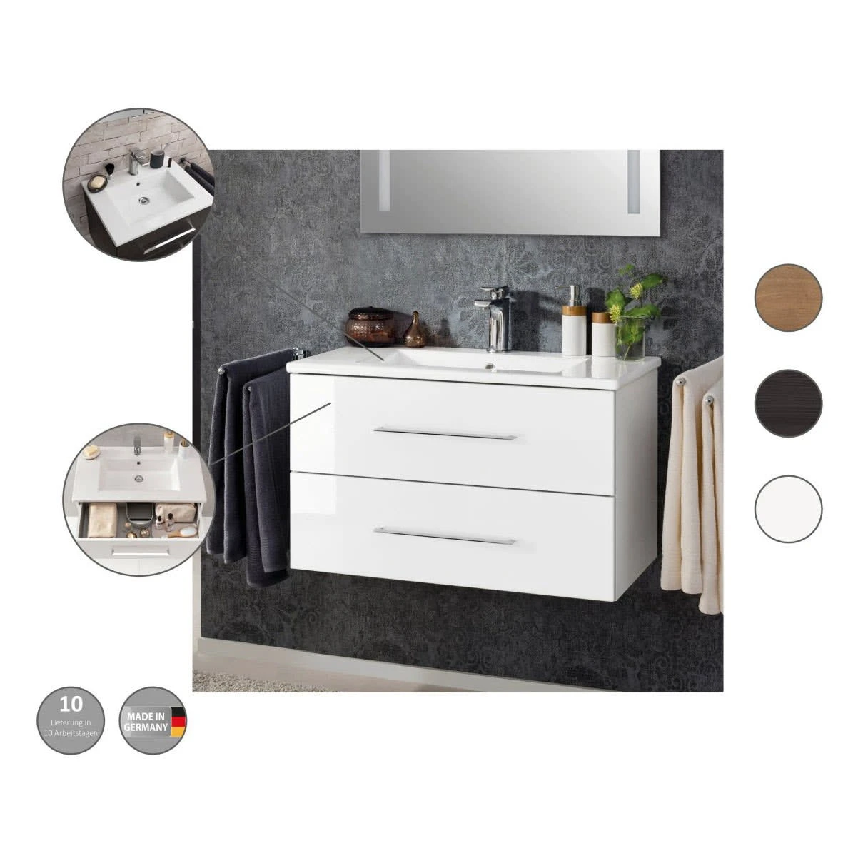 Fackelmann B.perfekt Waschtischset 60 Cm 3 Fackelmann B.perfekt Waschtischset 60 Cm