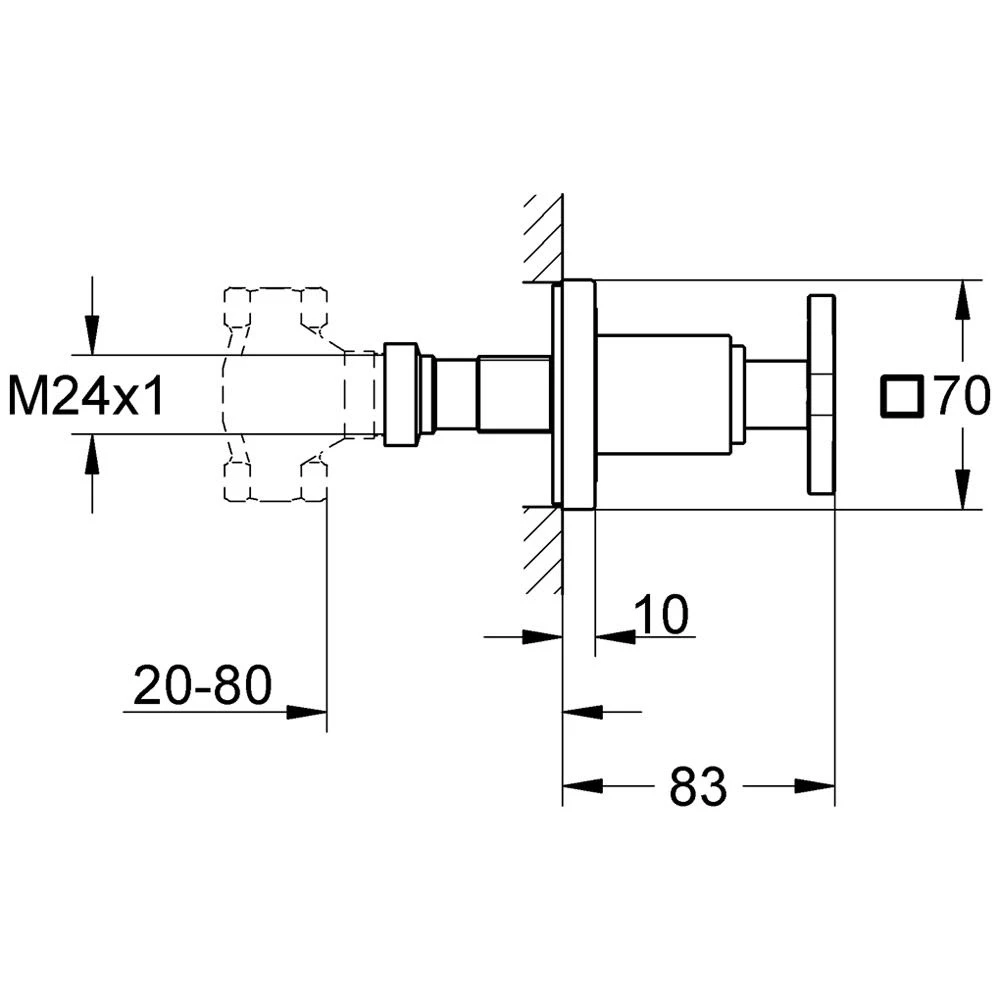 GROHE Allure UP-Ventil Oberbau Mit Kreuzgriff 3 GROHE Allure UP-Ventil Oberbau Mit Kreuzgriff