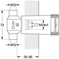 GROHE UP-Ventil-Unterteil Lötanschluss, DN 15