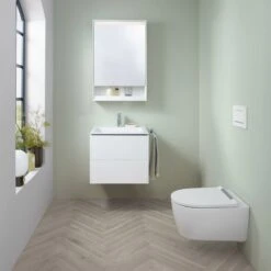 Geberit ONE Spiegelschrank Mit Nische, ComfortLight, 1 Tür Links, AP-Montage, 60 Cm