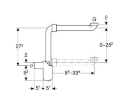 Geberit Raumsparsiphon Für Waschbecken 1 1/4" D32