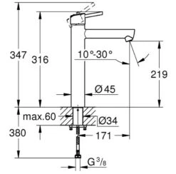 GROHE Concetto Einhand-Waschtischarmatur XL-Size, DN 15
