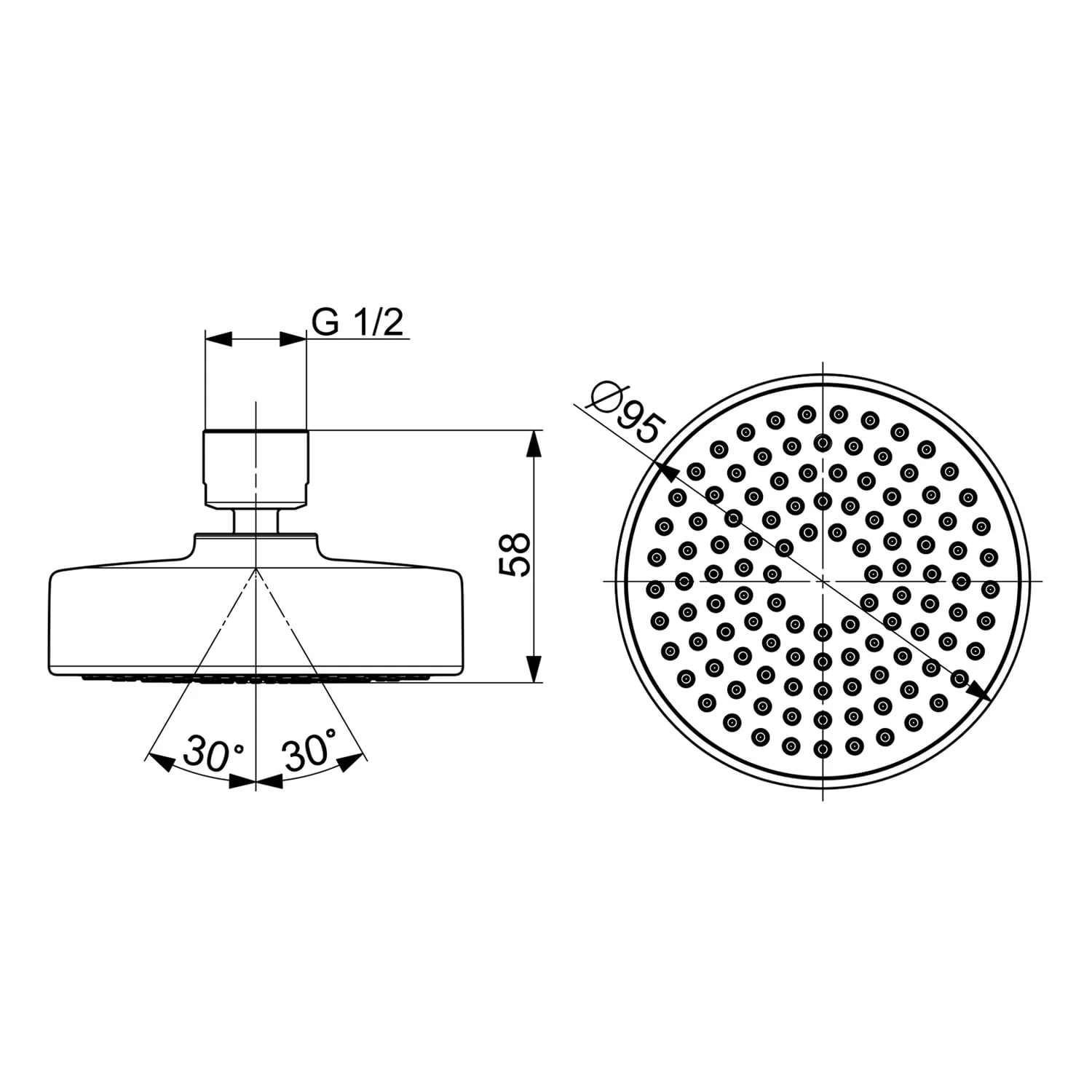 Hansa HANSABASICJET Kopfbrause 1-strahlig ECO 3 Hansa HANSABASICJET Kopfbrause 1-strahlig ECO