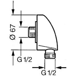 Hansa Wandanschlussbogen DN 15
