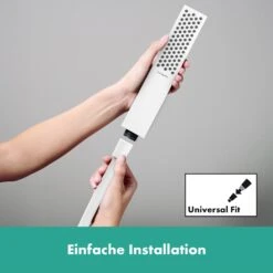 Hansgrohe Unica E Brausestange 90 Cm Mit Brausehalter Und Brauselauch 160 Cm -Badwelt Verkauf hansgrohe brausenprogramm brausestangen brausehalter unica 90 11081899