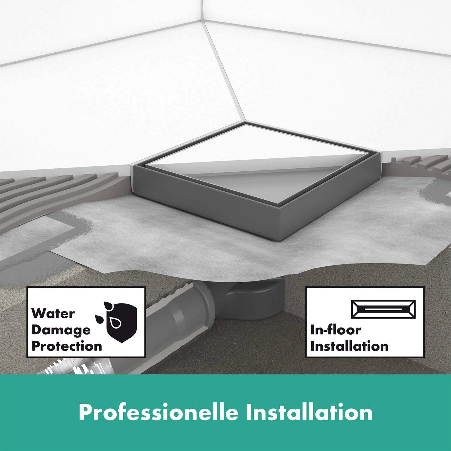 Hansgrohe RainDrain Point Komplettset Punktablauf 10/10 Cm Rückseitig Befliesbar 3 Hansgrohe RainDrain Point Komplettset Punktablauf 10/10 Cm Rückseitig Befliesbar