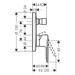 Hansgrohe Vernis Blend Einhebel-Wannenarmatur Unterputz Mit Sicherungskombination