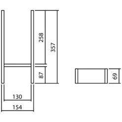 Alape A System Addit Facheinteilung Für Innenschubladen FU.H358.2, 15,4 X 35,7 Cm