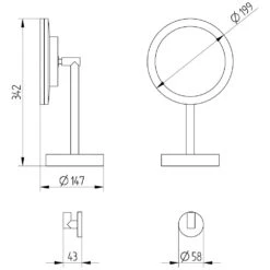 Avenarius Kosmetikspiegel, Wand- Und Standmodell