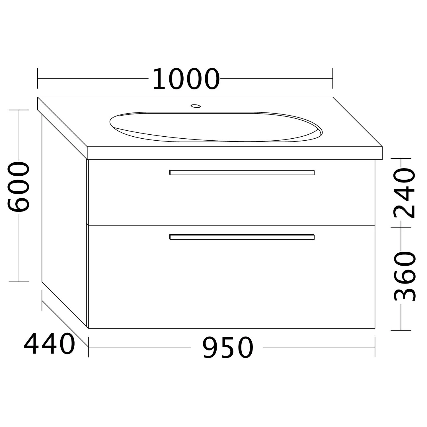 Burgbad Euro Waschtischunterschrank 95 Cm, 1 Schublade, 1 Auszug Mit Griffleiste 5 Burgbad Euro Waschtischunterschrank 95 Cm, 1 Schublade, 1 Auszug Mit Griffleiste – Bild 3
