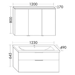 Burgbad Eqio Möbelkombination Inkl. Keramik-Waschtisch 123 Cm , Doppeltür Spiegelschrank Links, Mit Stangengriff P95 -Badwelt Verkauf hersteller burgbad eqio moebelkombinationen inkl keramik 12506050