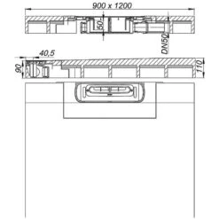 Dallmer DallFlex Wall Duschelement 90 X 120 Cm DN 50