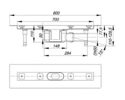 Dallmer CeraLine F Duschrinne 70 Cm, DN 50