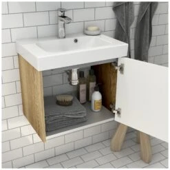 Dansani Play Möbelset Inkl. Spiegelschrank "E" Und Waschtischunterschrank Mit 1 Tür, 51 Cm