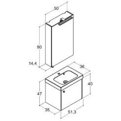 Dansani Play Möbelset Inkl. Spiegelschrank "E" Und Waschtischunterschrank Mit 1 Tür, 51 Cm 9 Dansani Play Möbelset Inkl. Spiegelschrank "E" Und Waschtischunterschrank Mit 1 Tür, 51 Cm -Badwelt Verkauf hersteller dansani play moebel sets mit 3564449