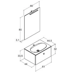 Dansani Play Möbelset Inkl. Spiegel Und Waschtischunterschrank Mit 1 Schublade, 61 Cm -Badwelt Verkauf hersteller dansani play moebel sets mit 3564575