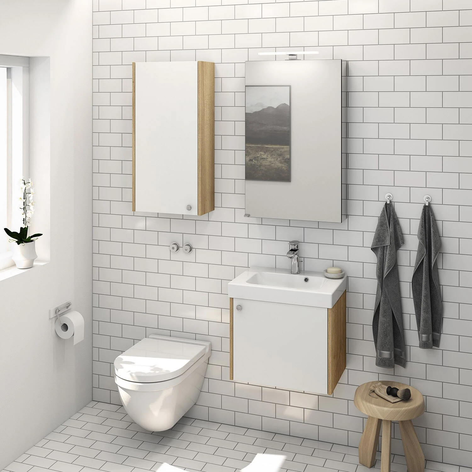 Dansani Play Möbelset Inkl. Spiegelschrank "E" Und Waschtischunterschrank Mit 1 Tür, 51 Cm 5 Dansani Play Möbelset Inkl. Spiegelschrank "E" Und Waschtischunterschrank Mit 1 Tür, 51 Cm – Bild 3