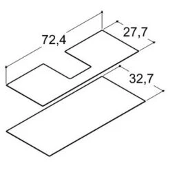 Dansani Gummimatten Für 2 Schubladen, Schrankbreite: 80 Cm