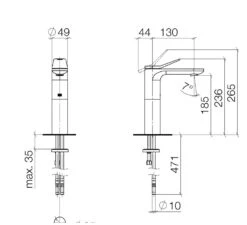Dornbracht Lissé Waschtisch-Einhandbatterie Mit Hohem Auslauf, Ohne Ablaufgarnitur