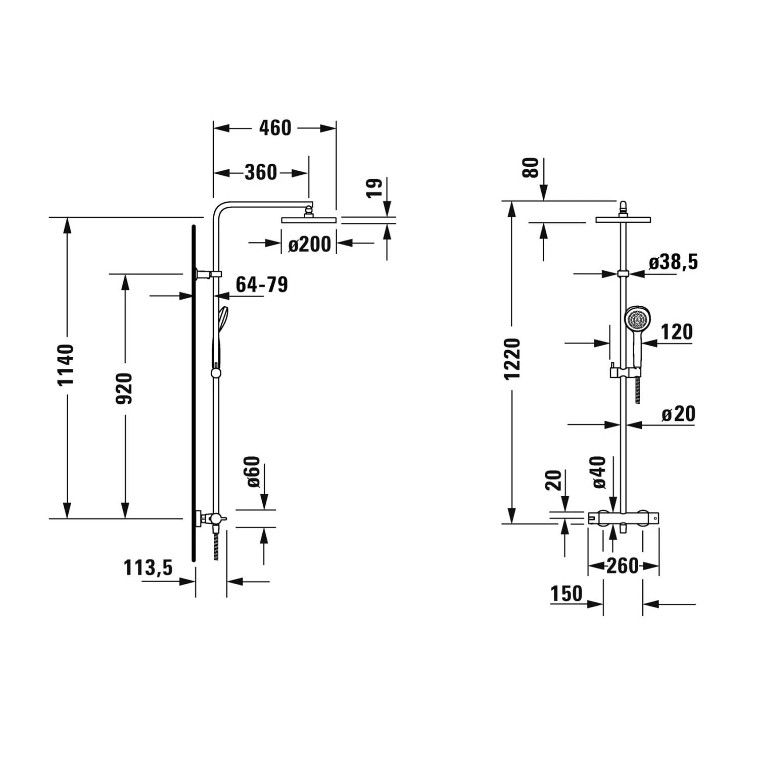 Duravit B.2 Shower System Mit Brausethermostat 5 Duravit B.2 Shower System Mit Brausethermostat – Bild 3