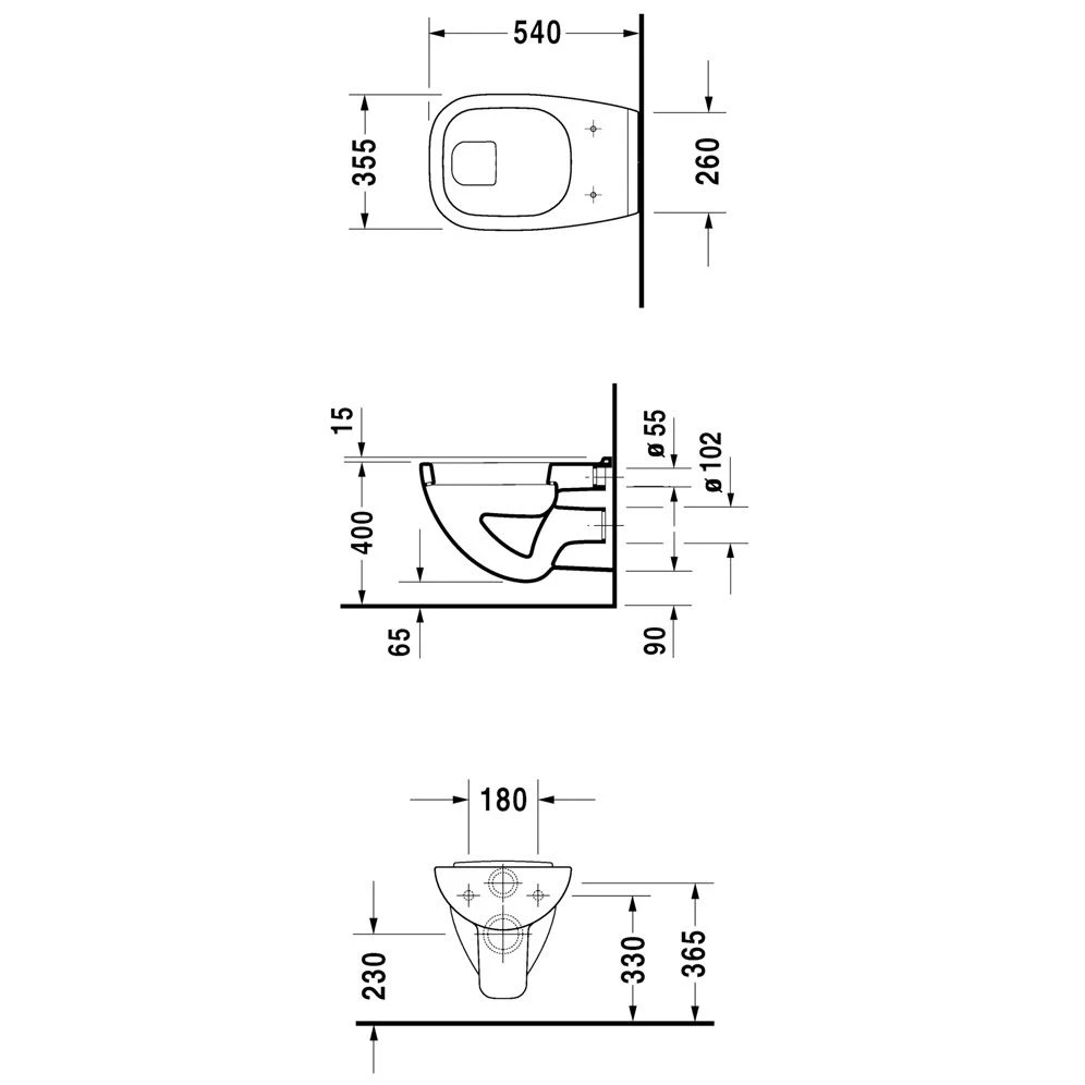 Duravit D-Code Wand-WC Flachspüler 5 Duravit D-Code Wand-WC Flachspüler – Bild 3