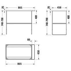 Duravit DuraSquare Metallkonsole, Bodenstehend 86,5 X 45,1 Cm 9 Duravit DuraSquare Metallkonsole, Bodenstehend 86,5 X 45,1 Cm -Badwelt Verkauf hersteller duravit durasquare zubehoer metallkonsole bodenstehend 3576170