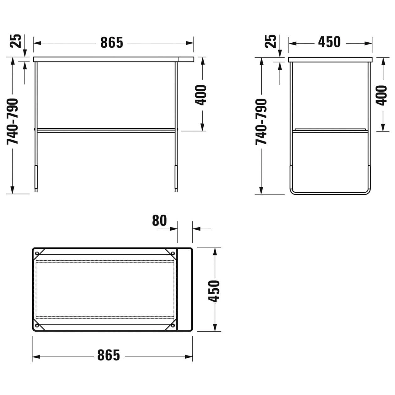 Duravit DuraSquare Metallkonsole, Bodenstehend 86,5 X 45,1 Cm 6 Duravit DuraSquare Metallkonsole, Bodenstehend 86,5 X 45,1 Cm – Bild 4