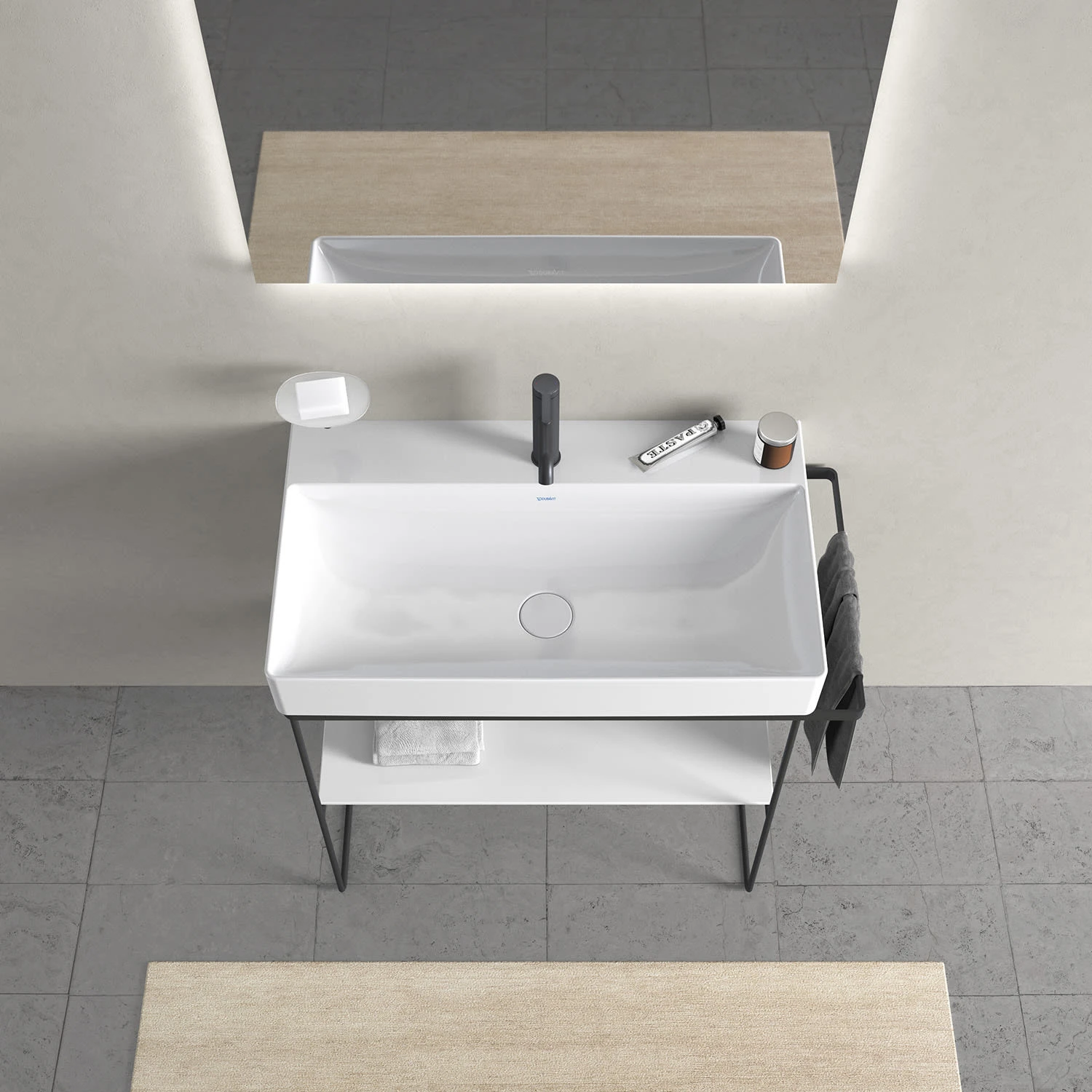 Duravit DuraSquare Metallkonsole, Bodenstehend 86,5 X 45,1 Cm 4 Duravit DuraSquare Metallkonsole, Bodenstehend 86,5 X 45,1 Cm – Bild 2