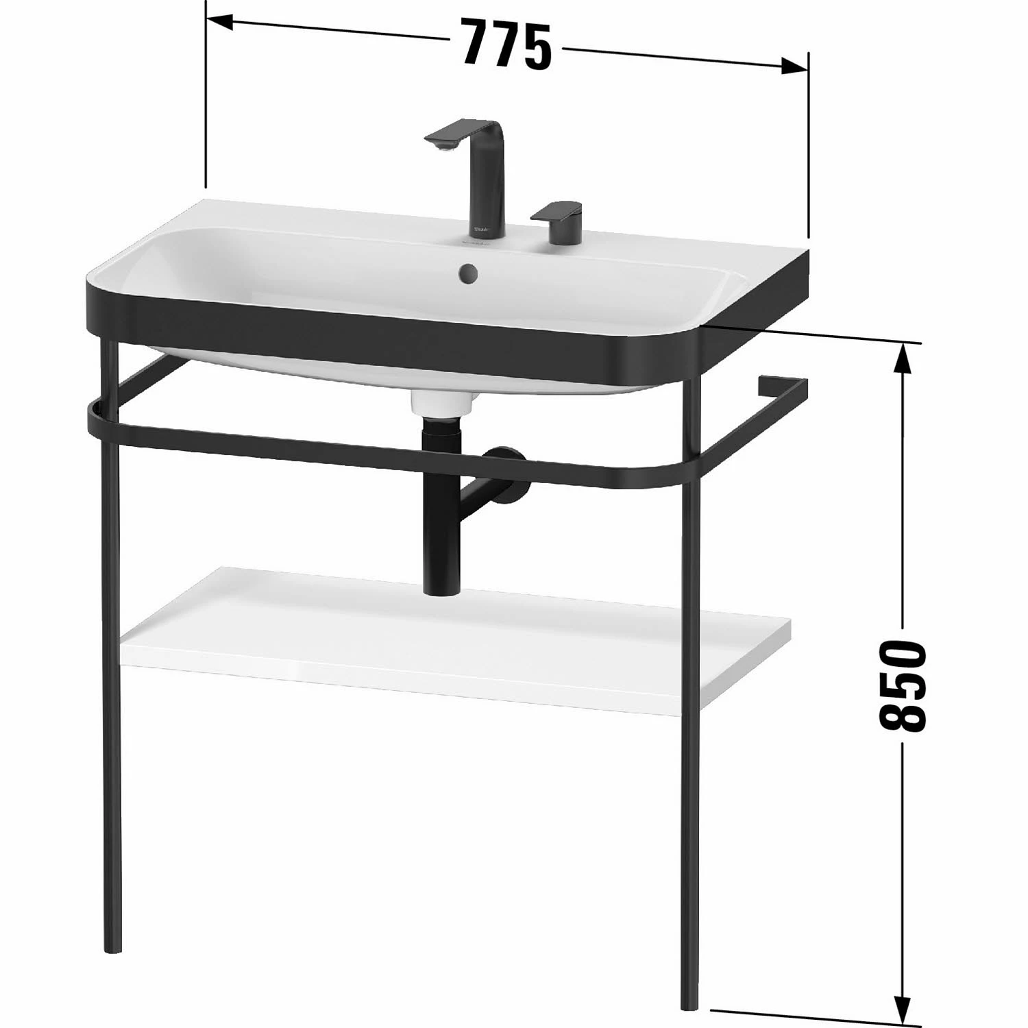 Duravit Happy D.2 Plus C-bonded Waschtisch Mit 1 Hahnloch, 77,5 X 49 Cm, Mit 1 Holzfachboden 3 Duravit Happy D.2 Plus C-bonded Waschtisch Mit 1 Hahnloch, 77,5 X 49 Cm, Mit 1 Holzfachboden